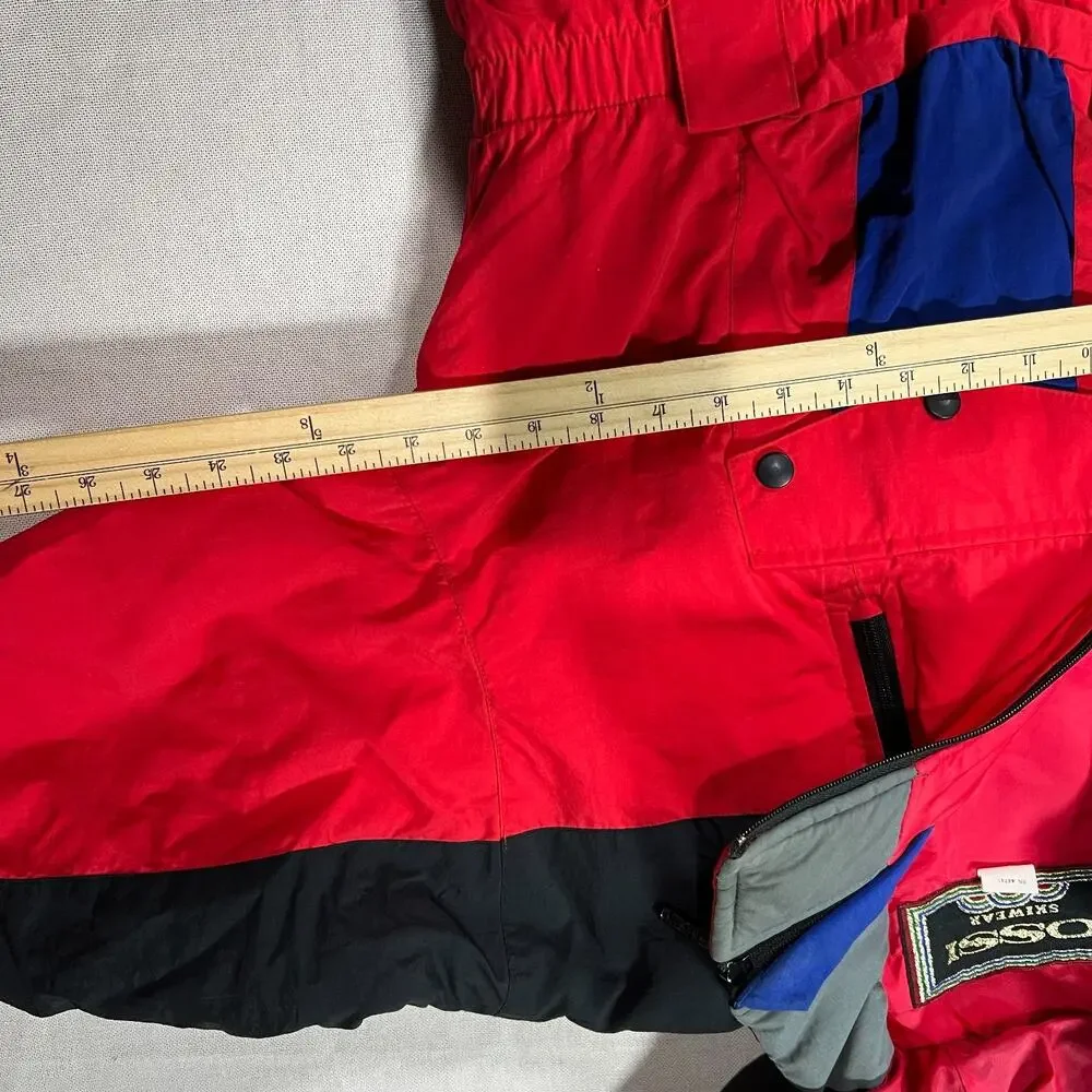 Vintage Ossi Skiwear One Piece Ski Suit Boys Sz XL Snow Suit Snowboard Retro